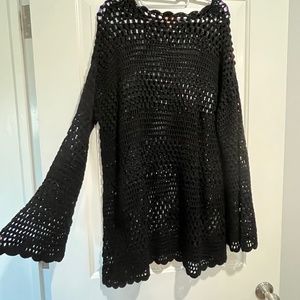 Show Me your Mumu Crochet Cover Up Black